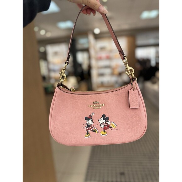 Disney X Coach CM858 Teri Shoulder Bag Ice Skate Motif Blush Multi Crossbody NWT - Picture 9 of 16